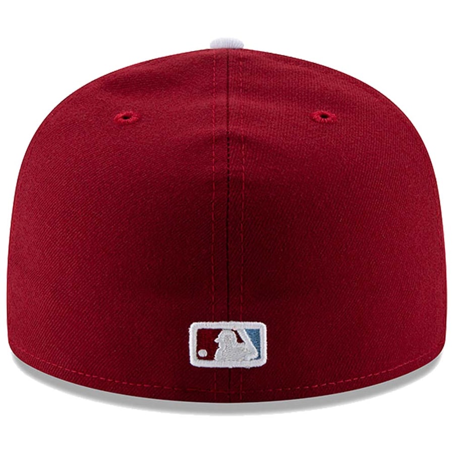 Men's Philadelphia Phillies New Era Maroon Alternate 2 Authentic Collection On-Field 59FIFTY Fitted Hat Official Team Hat Sports Fan Cap