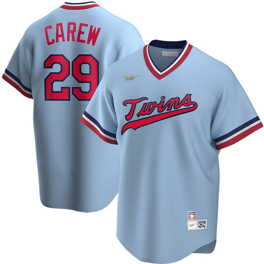 Men's Nike Rod Carew Blue Cooperstown Collection Player Jersey Official Team Jersey Sports Fan Apparel