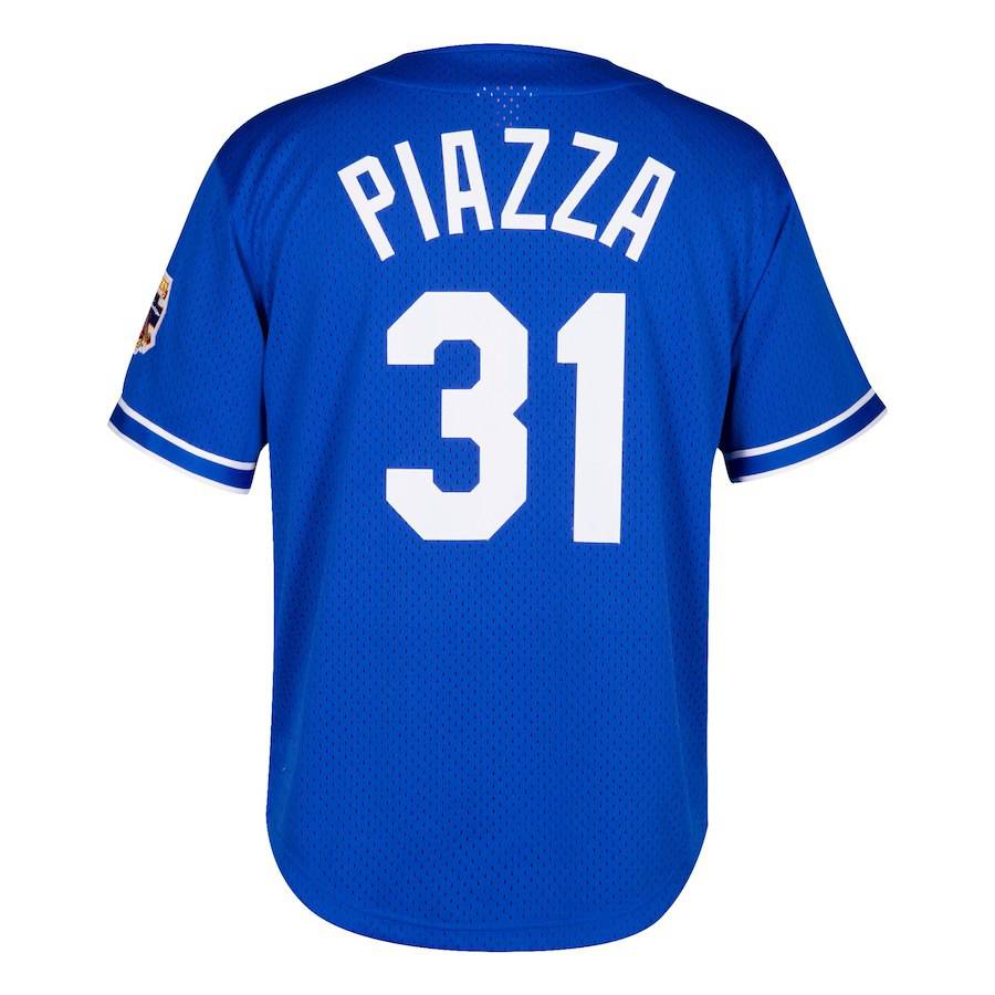 Men's Los Angeles Dodgers Mike Piazza Mitchell & Ness Royal Cooperstown Collection Mesh Batting Practice Jersey Official Team Jersey Sports Fan Apparel