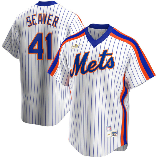 Men's Nike Tom Seaver New York Mets Cooperstown Collection Royal Pinstripe Replica Jersey Official Team Jersey Sports Fan Apparel