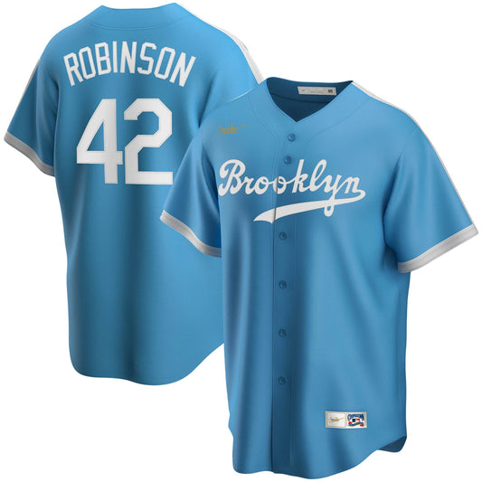 Men's Jackie Robinson Brooklyn Dodgers Nike Light Blue Alternate Cooperstown Collection Team Jersey Official Team Jersey Sports Fan Apparel