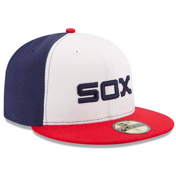 Men's Chicago White Sox New Era White/Red Authentic Collection On-Field Sunday Alternate 59FIFTY Fitted Hat Official Team Hat Sports Fan Cap