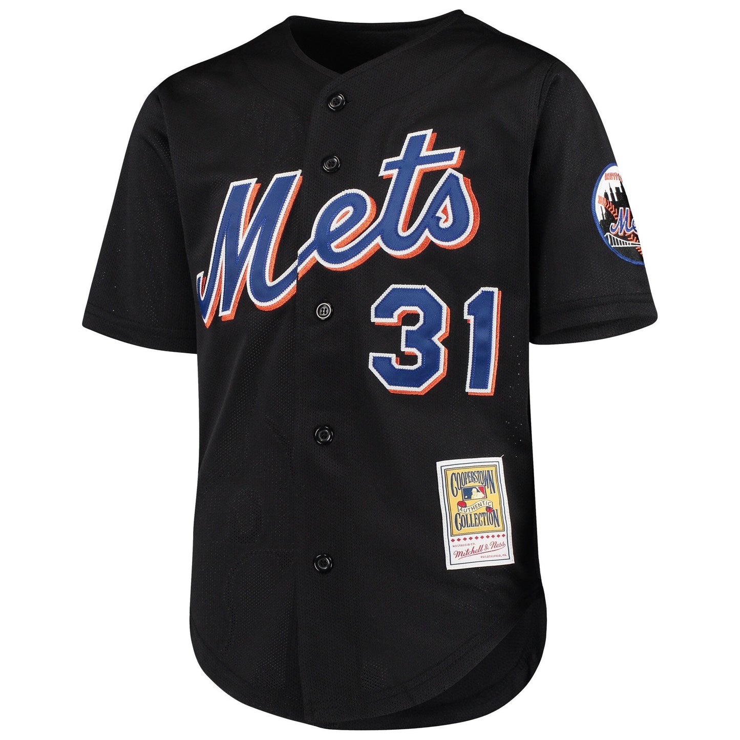 Youth New York Mets Mike Piazza Mitchell & Ness Black Cooperstown Collection Batting Practice Jersey Official Team Jersey Sports Fan Apparel
