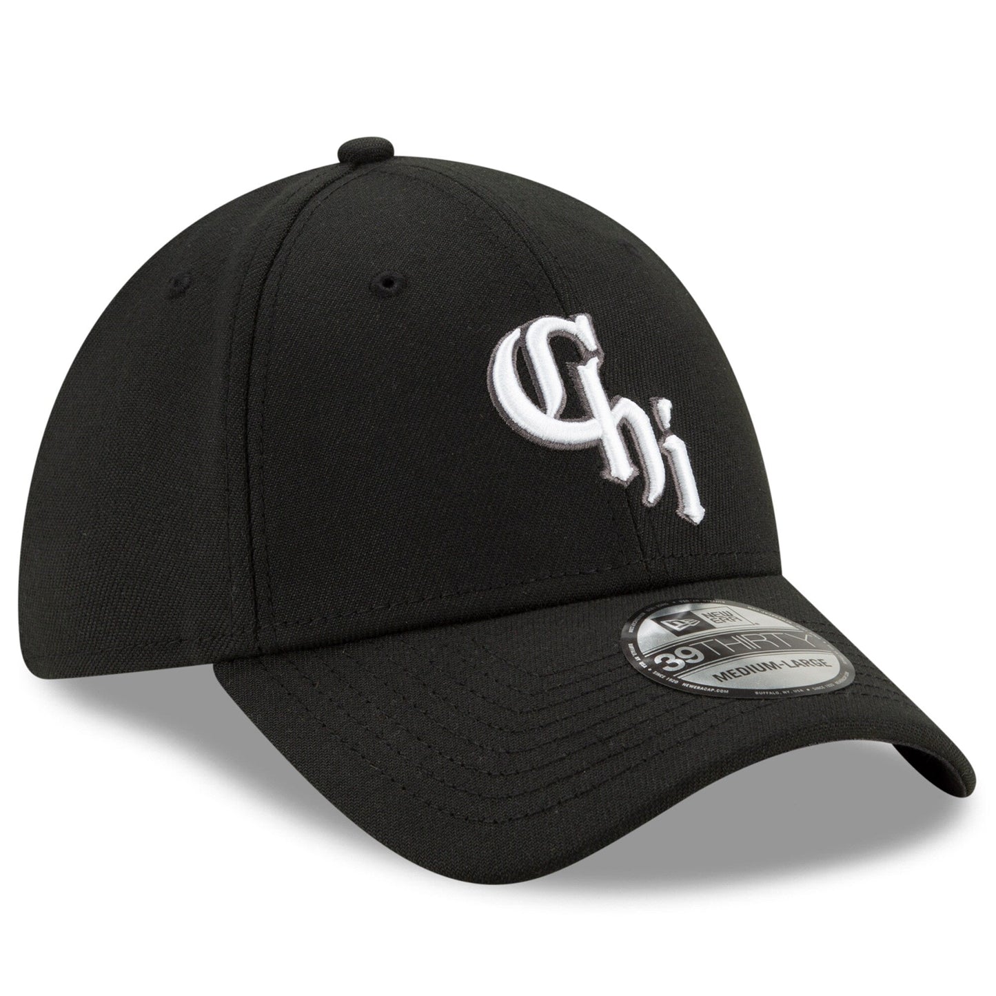 Men's Chicago White Sox New Era Black City Connect 39THIRTY Flex Hat Official Team Hat Sports Fan Cap