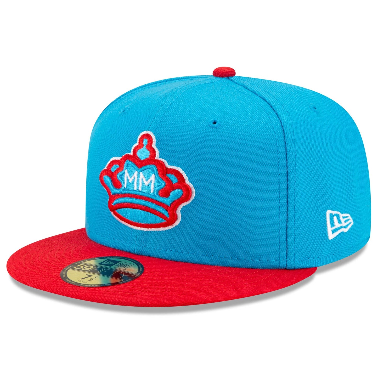 Men's Miami Marlins New Era Blue/Red 2021 City Connect 59FIFTY Fitted Hat Official Team Hat Sports Fan Cap