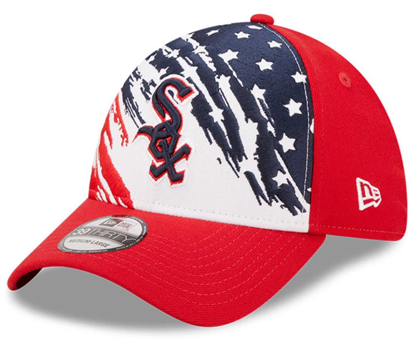 Men's Chicago White Sox New Era Red 2022 4th of July 39THIRTY Flex Hat Official Team Hat Sports Fan Cap