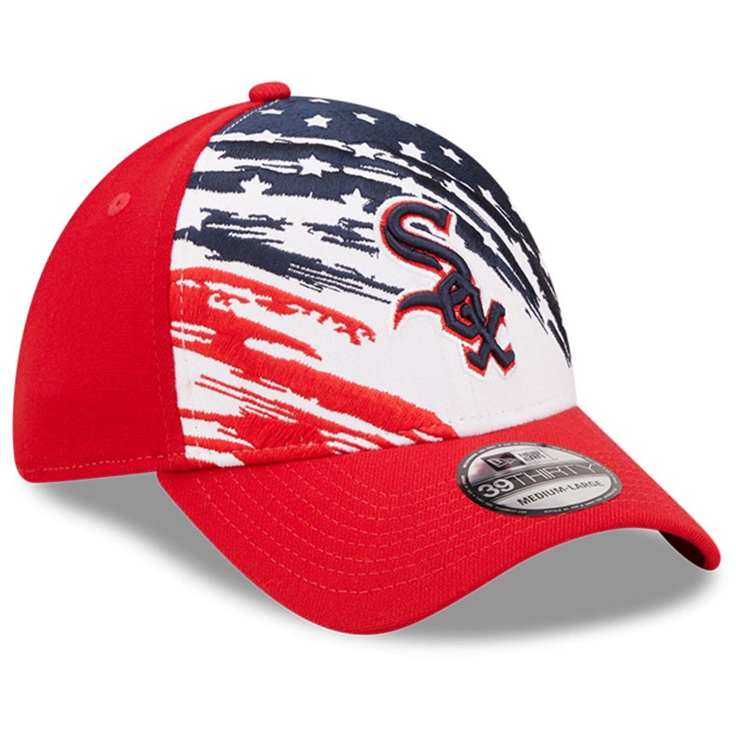 Men's Chicago White Sox New Era Red 2022 4th of July 39THIRTY Flex Hat Official Team Hat Sports Fan Cap