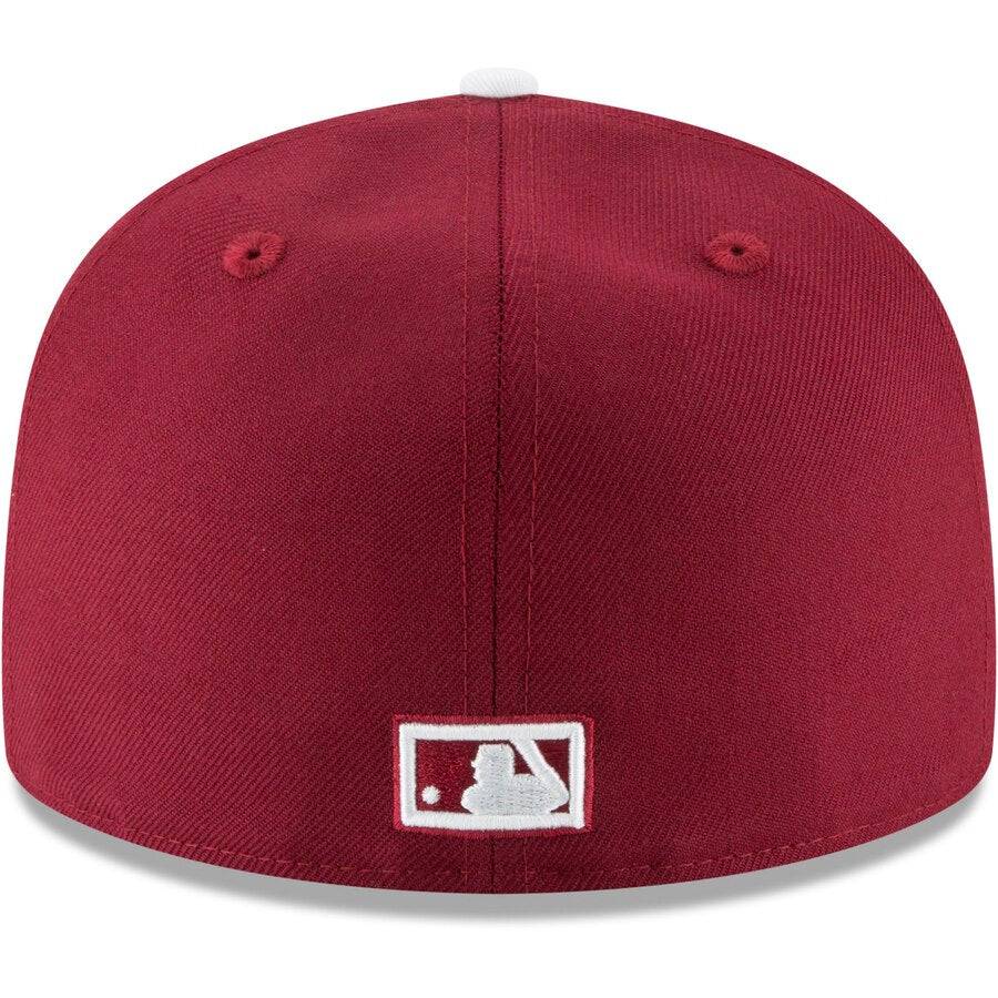 Men's Philadelphia Phillies New Era Maroon Cooperstown Collection Wool 59FIFTY Fitted Hat Official Team Hat Sports Fan Cap