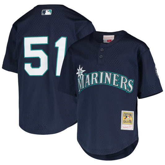 Ichiro Suzuki Seattle Mariners Mitchell & Ness Youth Cooperstown Collection Mesh Batting Practice Jersey - Navy Official Team Jersey Sports Fan Apparel