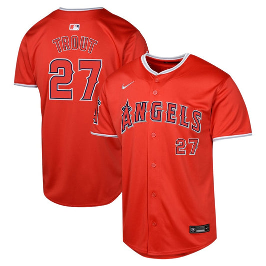 NIKE Youth Mike Trout Los Angeles Angels Red Alternate Limited Jersey Official Team Jersey Sports Fan Apparel
